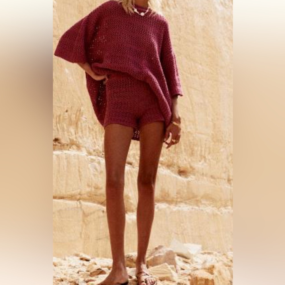 Maurie + Eve Cream Knit Top & Shorts